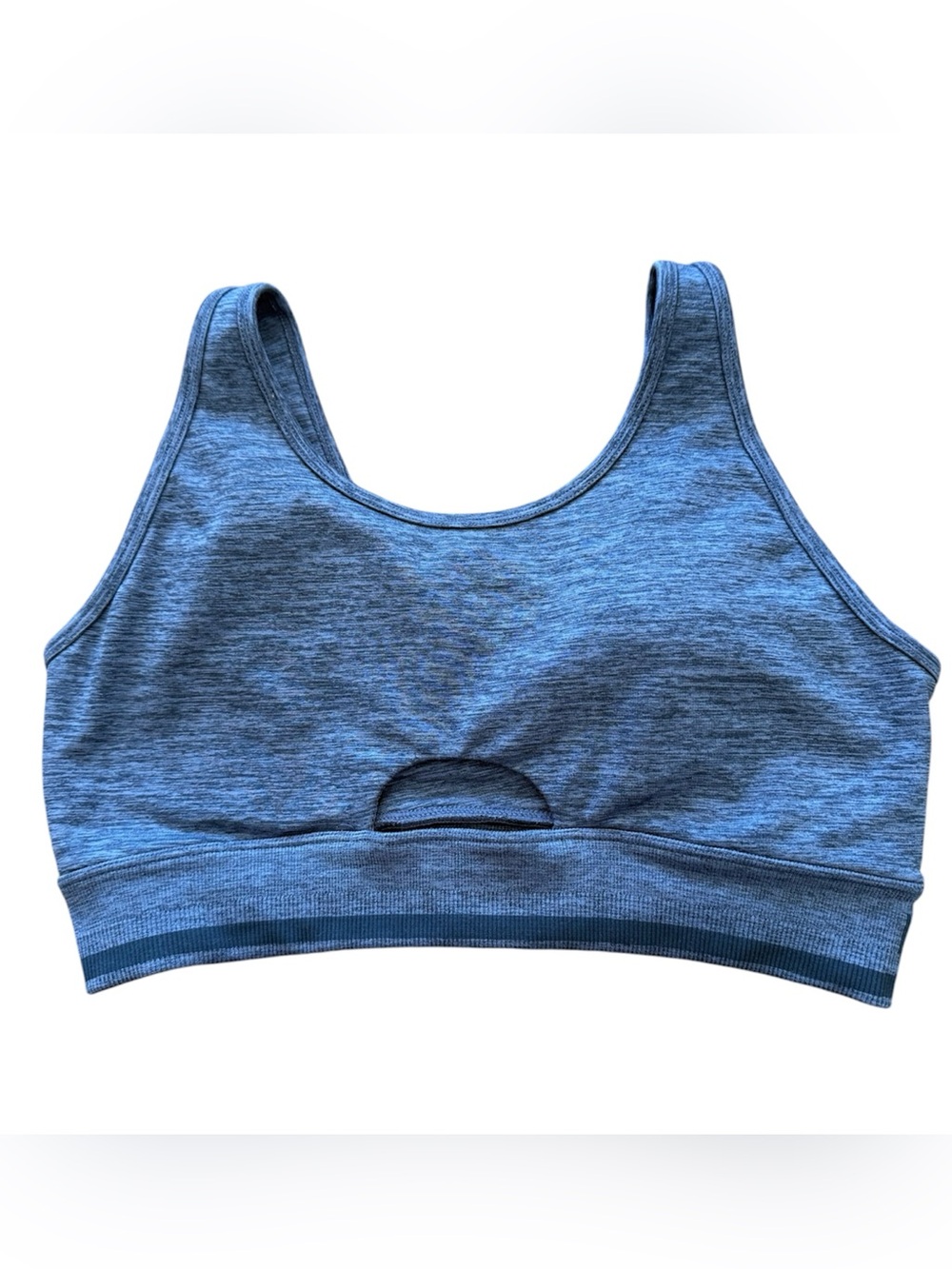 BuffBunny Blue Heather Reversible Sports Bra - Scoop Front Cutout